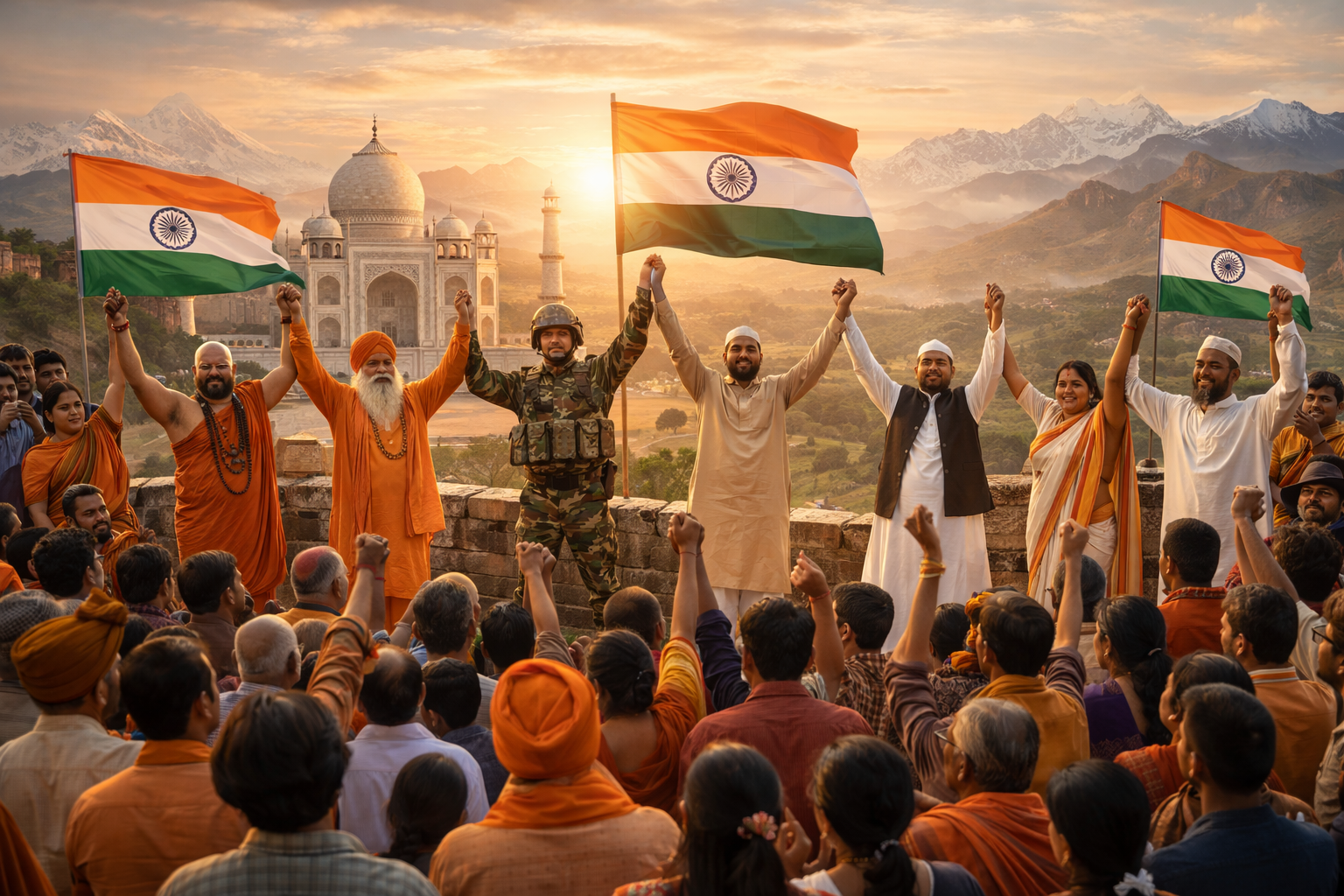 Holy land unites for the survival of India